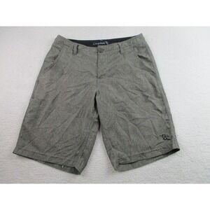 Da Hui Shorts Mens 32 Gray Hybrid‎ Board Walk Surf Stretch Zip Pocket Drawstring